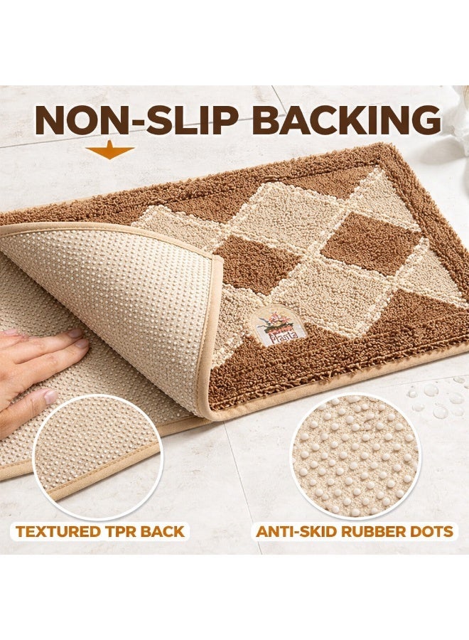 EBREEZZ Diamond Pattern Bathroom Floor Mat – Ultra Soft & Highly Absorbent Non-Slip Bath Rug - Image 4